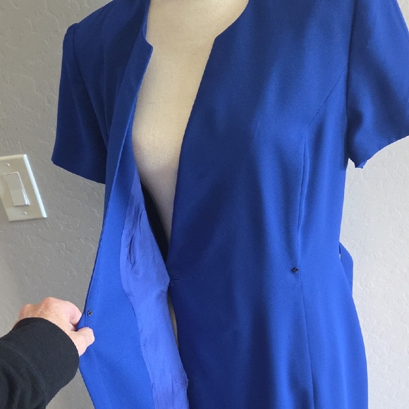 Maggy London Women's Royal Blue Wrap Dress For Office Or Party Size 10 - Picture 6 of 8